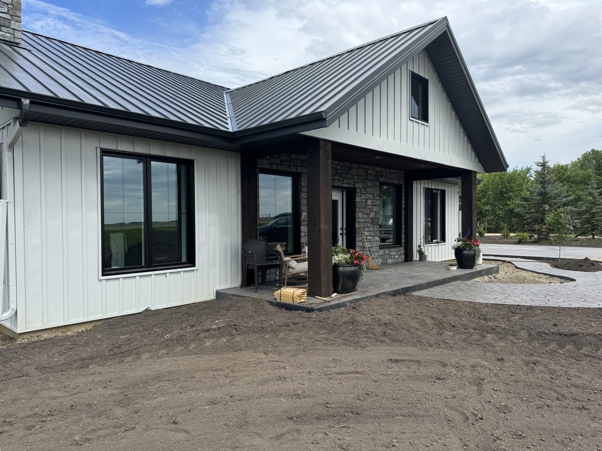 Covered Porch & Stamped Walk